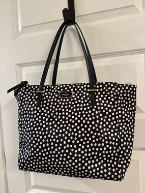 Kate Spade Black & White Polka Dot Tote Bag